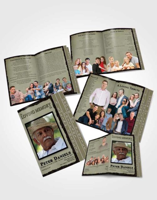 4 Page Grad Obituary Template Brochure Evening Outback