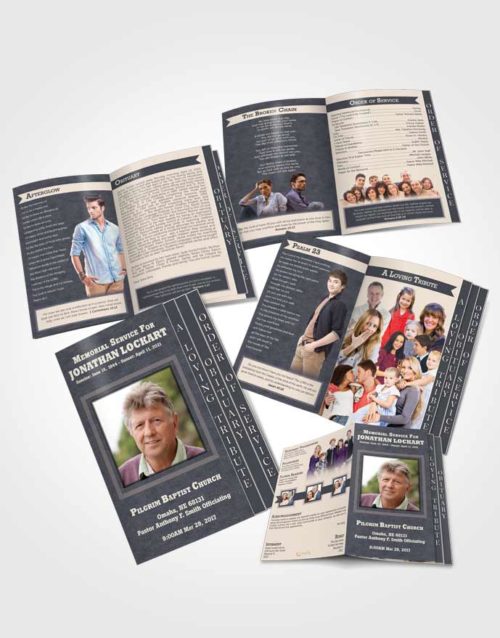 4 Page Grad Obituary Template Brochure Gentle Intensity