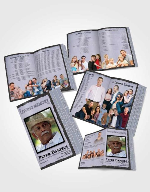 4 Page Grad Obituary Template Brochure Graceful Outback