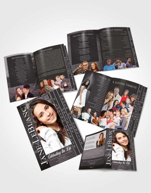 4 Page Grad Obituary Template Brochure Lustful Passion
