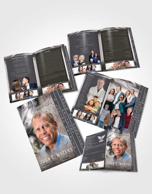 4 Page Grad Obituary Template Brochure Lustful Stars and Stripes