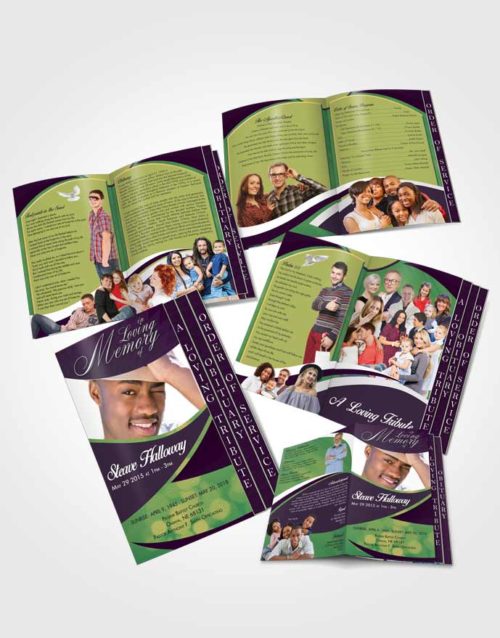 4 Page Grad Obituary Template Brochure Mellow Diligence