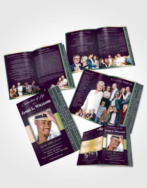 4 Page Grad Obituary Template Brochure Mellow Force