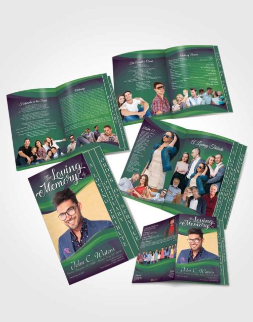 4 Page Grad Obituary Template Brochure Mellow Fortitude