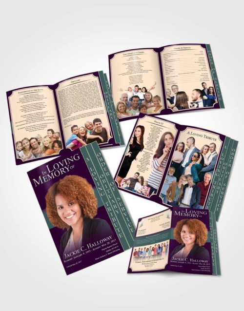 4 Page Grad Obituary Template Brochure Mellow Nobility