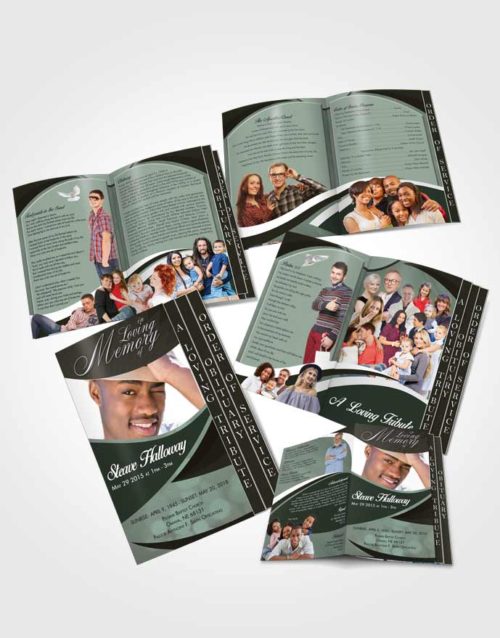 4 Page Grad Obituary Template Brochure Morning Diligence