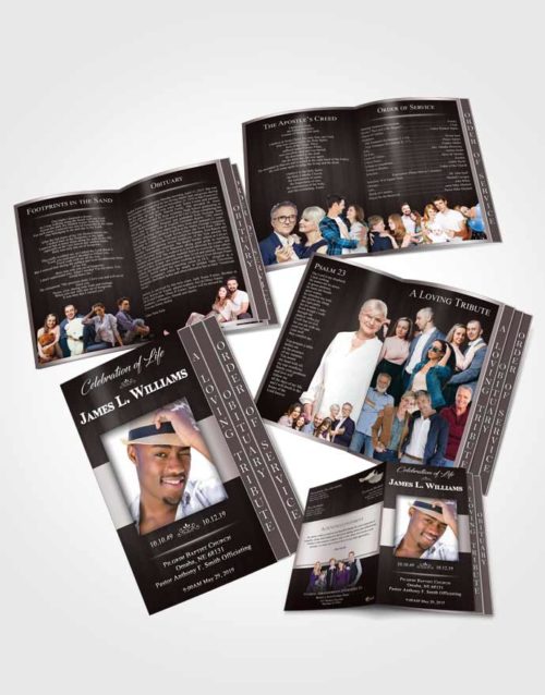 4 Page Grad Obituary Template Brochure Morning Force