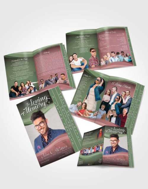 4 Page Grad Obituary Template Brochure Morning Fortitude