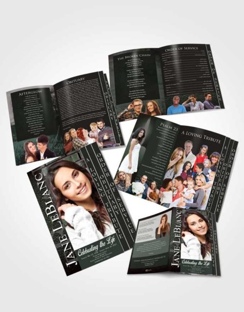 4 Page Grad Obituary Template Brochure Morning Passion