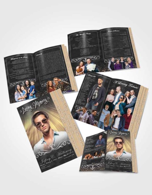 4 Page Grad Obituary Template Brochure Mystical Strength