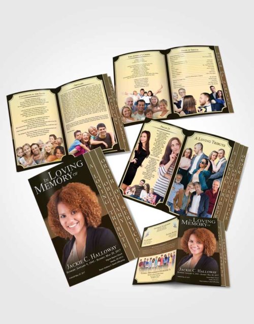 4 Page Grad Obituary Template Brochure Pacific Nobility