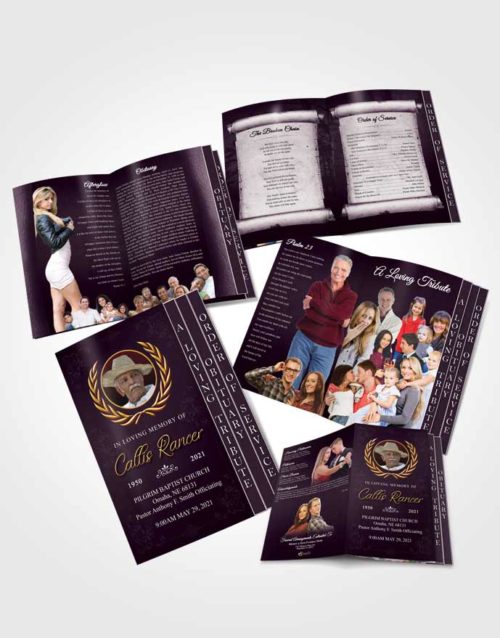 4 Page Grad Obituary Template Brochure Remarkable Desire