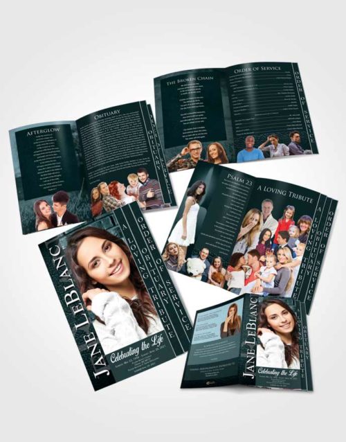 4 Page Grad Obituary Template Brochure Restful Passion
