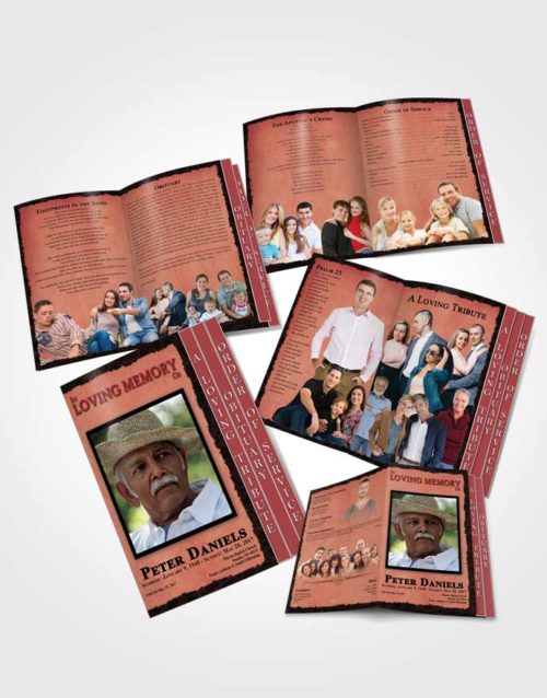 4 Page Grad Obituary Template Brochure Sapphire Outback