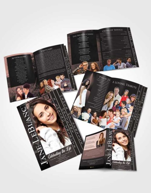 4 Page Grad Obituary Template Brochure Simple Passion