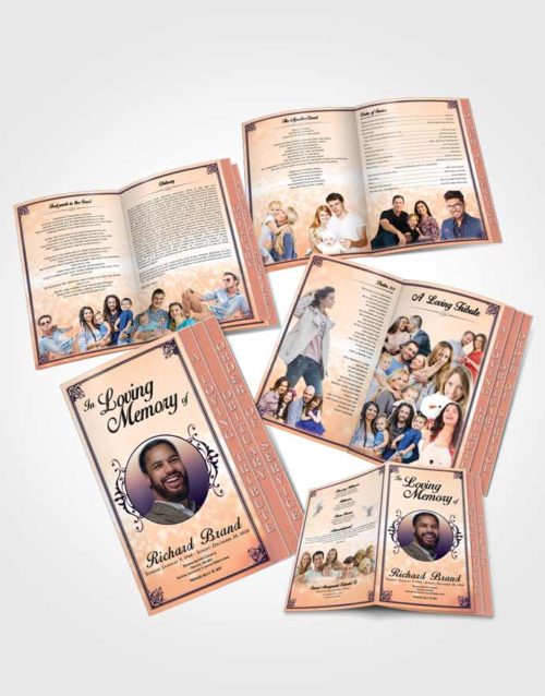 4 Page Grad Obituary Template Brochure Smooth Class Light