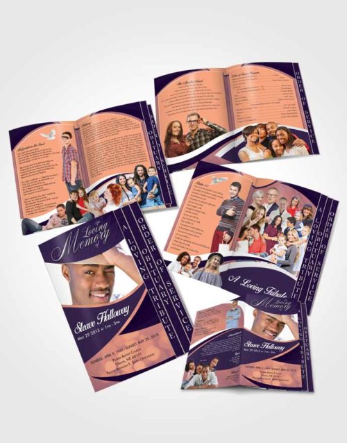 4 Page Grad Obituary Template Brochure Smooth Diligence