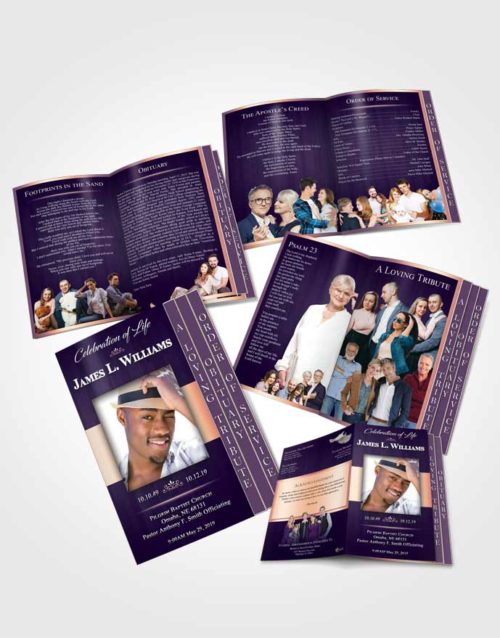 4 Page Grad Obituary Template Brochure Smooth Force