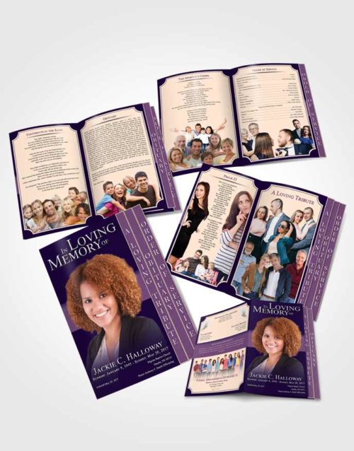 4 Page Grad Obituary Template Brochure Smooth Nobility