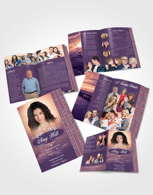 4 Page Grad Obituary Template Brochure Smooth Sympathy