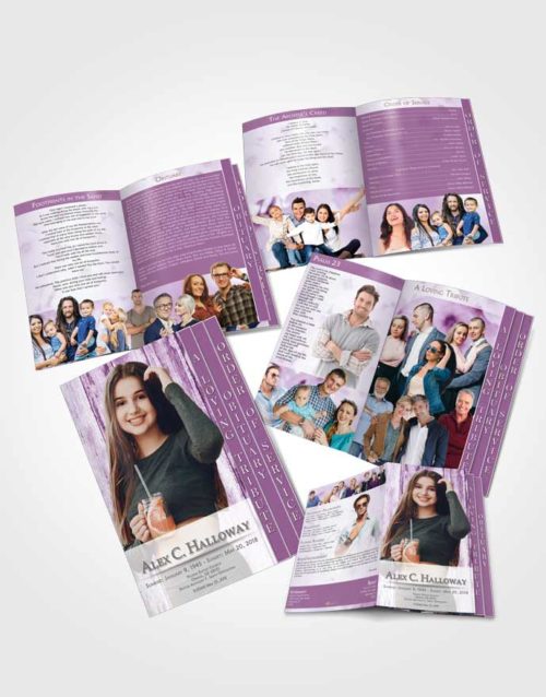4 Page Grad Obituary Template Brochure Soothing Endurance