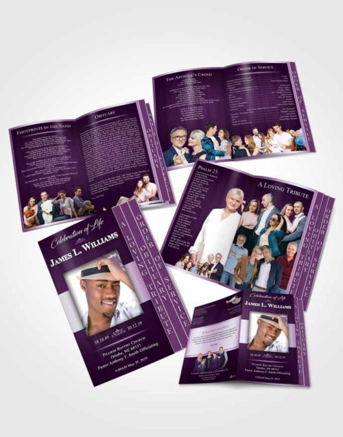 4 Page Grad Obituary Template Brochure Soothing Force
