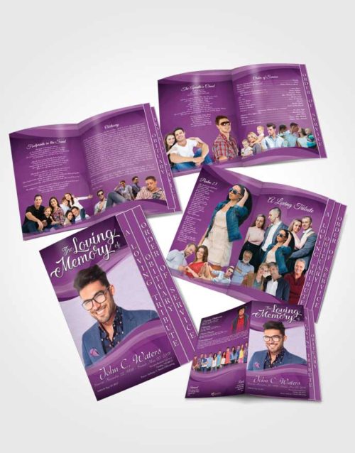 4 Page Grad Obituary Template Brochure Soothing Fortitude
