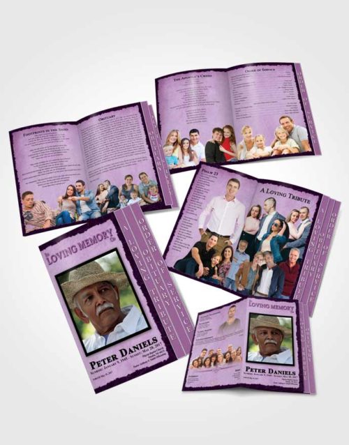 4 Page Grad Obituary Template Brochure Soothing Outback