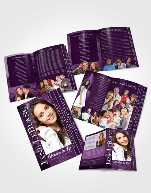 4 Page Grad Obituary Template Brochure Soothing Passion