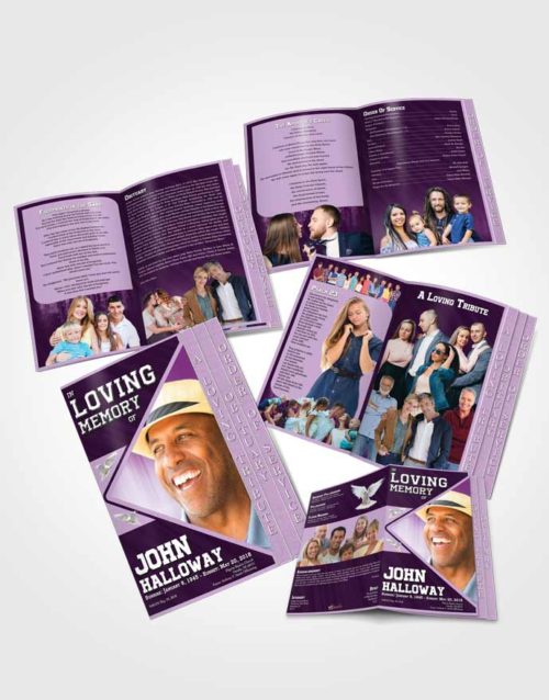 4 Page Grad Obituary Template Brochure Soothing Vigor