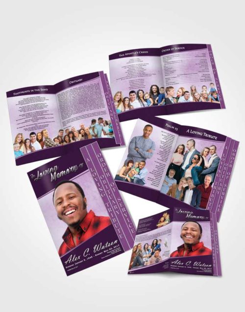 4 Page Grad Obituary Template Brochure Soothing Vitality