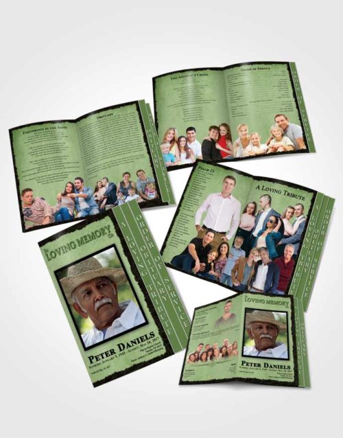 4 Page Grad Obituary Template Brochure Spring Outback