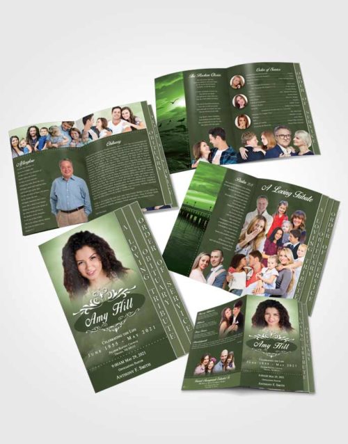 4 Page Grad Obituary Template Brochure Spring Sympathy
