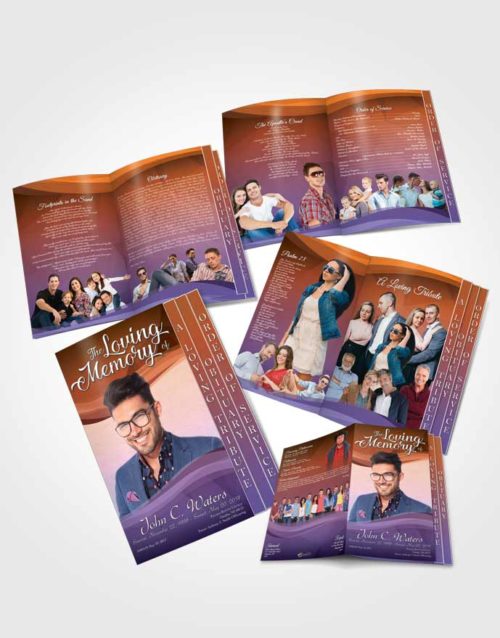 4 Page Grad Obituary Template Brochure Steady Fortitude