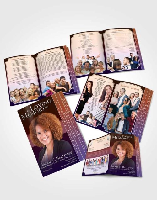 4 Page Grad Obituary Template Brochure Steady Nobility