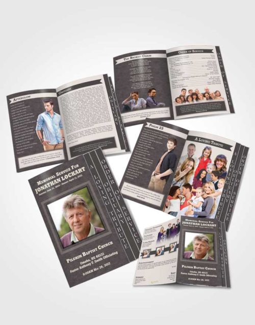 4 Page Grad Obituary Template Brochure Superior Intensity