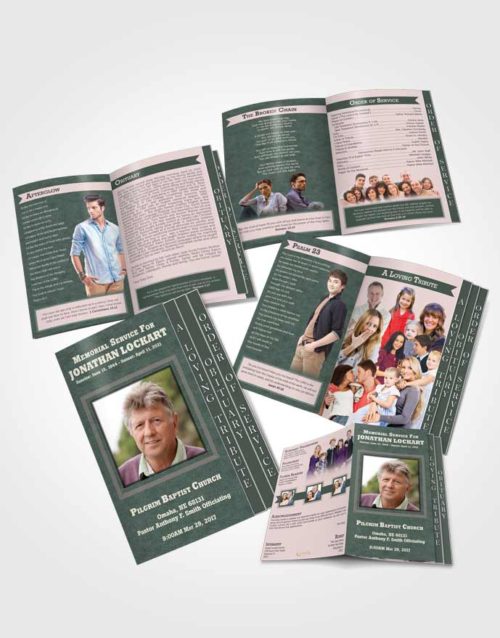 4 Page Grad Obituary Template Brochure Tender Intensity