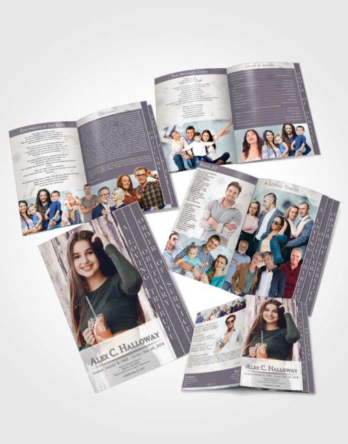 4 Page Grad Obituary Template Brochure Tranquil Endurance