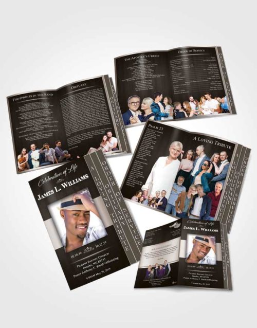 4 Page Grad Obituary Template Brochure Tranquil Force