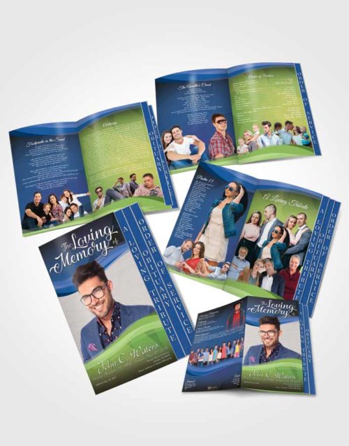 4 Page Grad Obituary Template Brochure Tranquil Fortitude