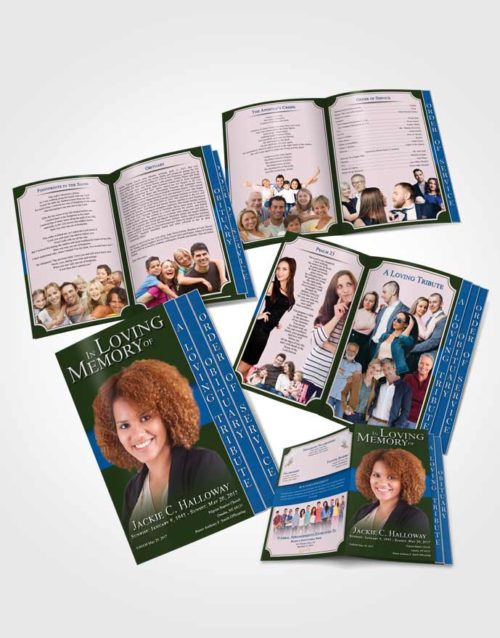 4 Page Grad Obituary Template Brochure Tranquil Nobility