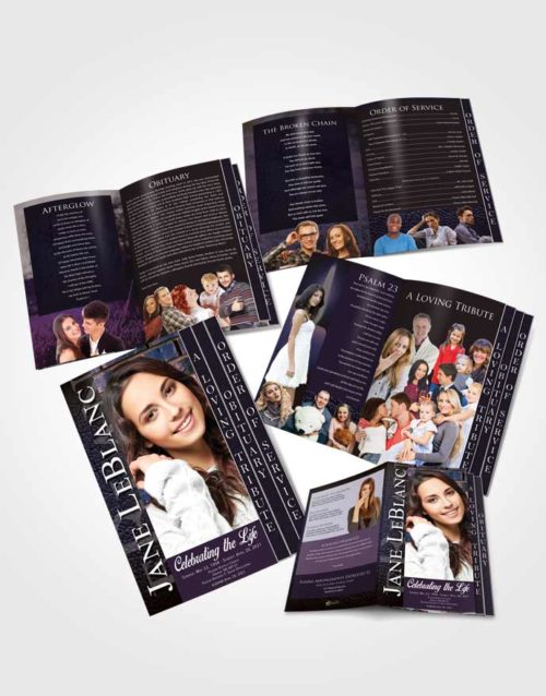 4 Page Grad Obituary Template Brochure Tranquil Passion