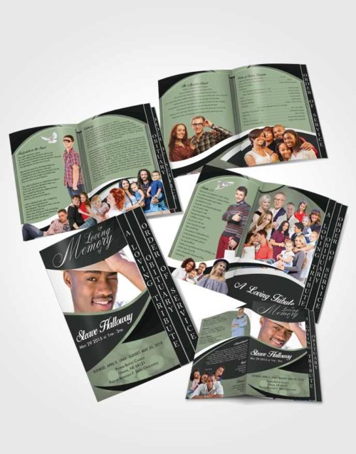4 Page Grad Obituary Template Brochure Welcoming Diligence