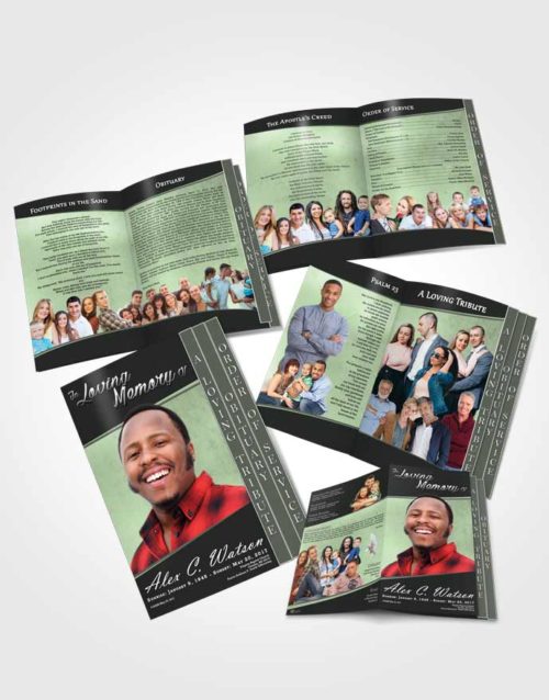 4 Page Grad Obituary Template Brochure Welcoming Vitality
