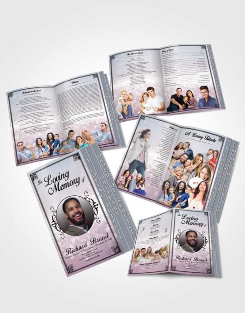 4 Page Grad Obituary Template Brochure Wholesome Class Light