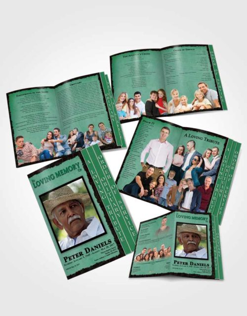 4 Page Grad Obituary Template Brochure Wholesome Outback