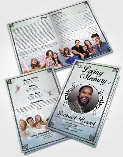 Bifold Order Of Service Obituary Template Brochure Afternoon Class Light