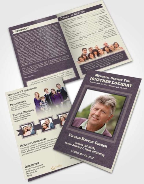 Bifold Order Of Service Obituary Template Brochure Afternoon Intensity