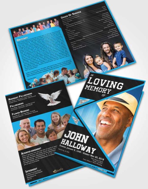 Bifold Order Of Service Obituary Template Brochure Afternoon Vigor