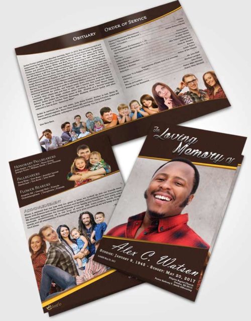 Bifold Order Of Service Obituary Template Brochure Afternoon Vitality